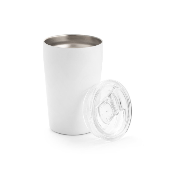 Bicchiere da viaggio 380 ml in acciaio inox con tappo