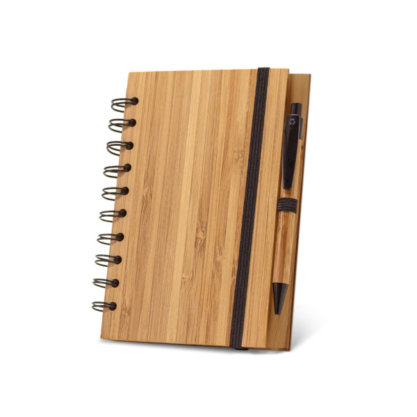 Block notes A5 in bambù con penna personalizzabile