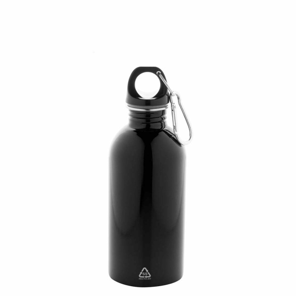 Borraccia 400 ml in acciaio riciclato con moschettone in alluminio