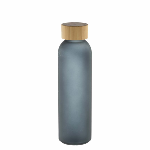 Borraccia 500 ml in vetro semi trasparente e tappo in bambù