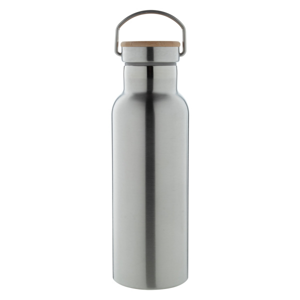 Borraccia termica in acciaio con tappo in bambù | 500 ml