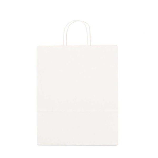 Busta 90gr in carta bianca media manici ritorti | 24x31x9 cm