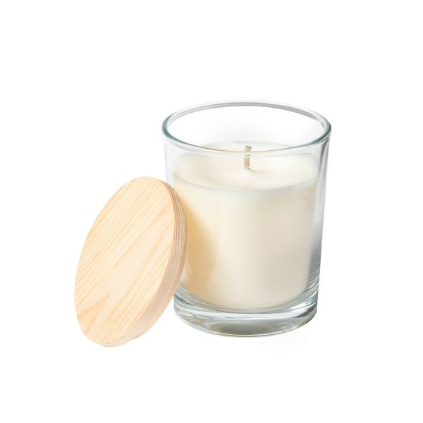 Candela in vetro aroma vaniglia 