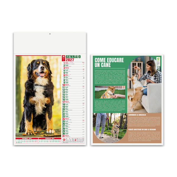 Calendario mensile cani e gatti personalizzabile