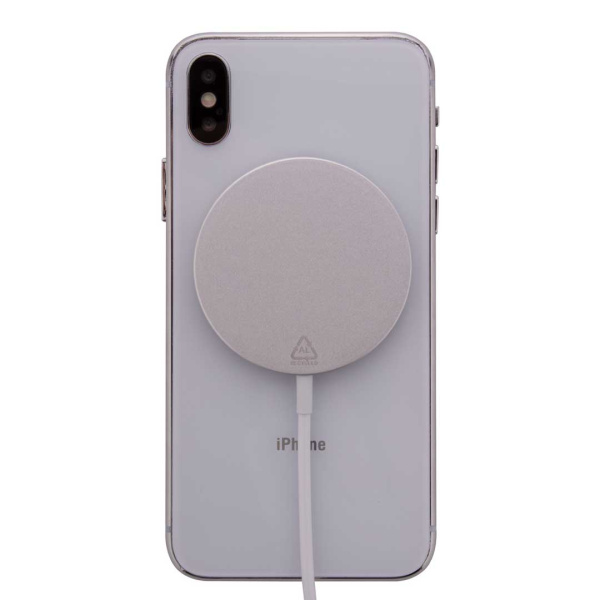 Caricabatterie magnetico wireless veloce (10W) in alluminio riciclato
