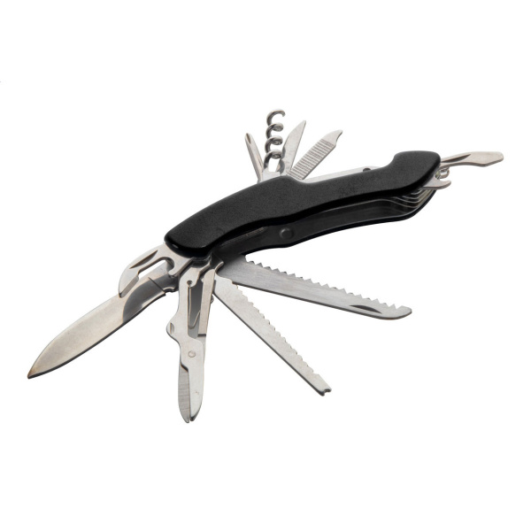 Coltello tascabile 12 funzioni in acciaio inox e alluminio