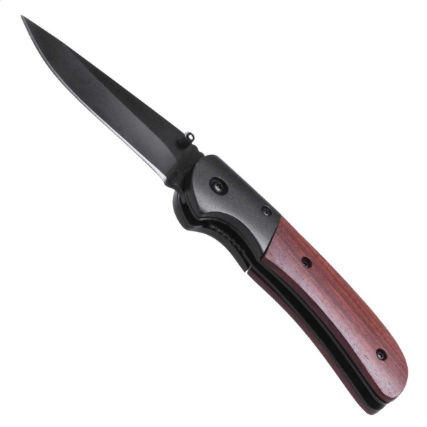 Coltello tascabile con manico in legno e blocco di sicurezza