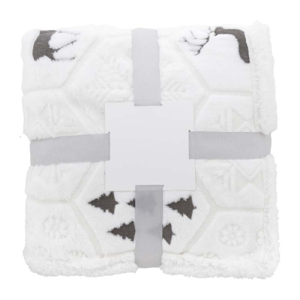 Coperta natalizia in flanella RPET con fodera sherpa