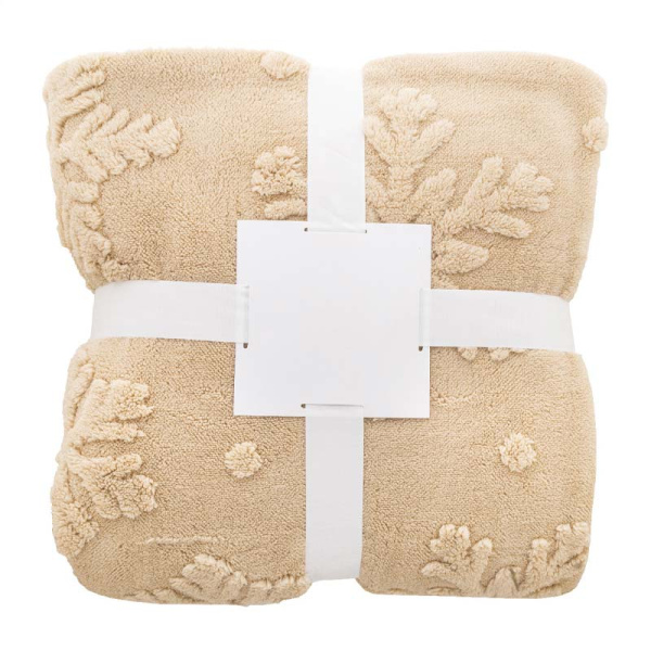 Coperta natalizia in pile RPET con motivo a fiocchi di neve