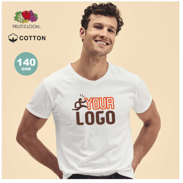 T-Shirt Scollo V Unisex Fruit of the Loom personalizzate