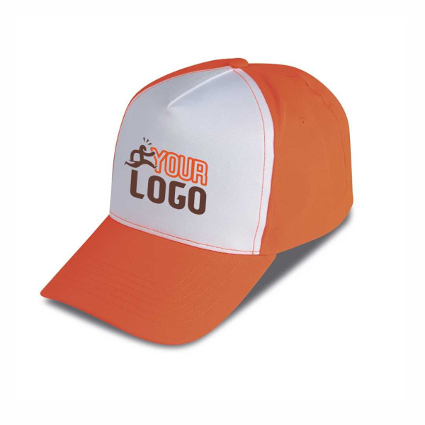Cappellino golf 5 pannelli bicolore in poliestere