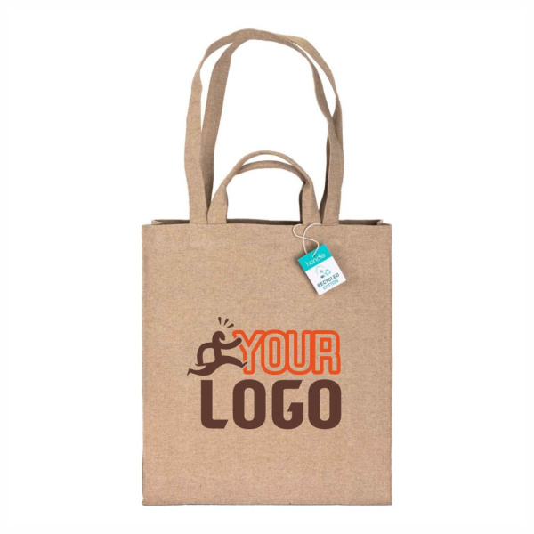 Shopper con doppi manici in cotone riciclato | 280 g | 36 X 40 X 12