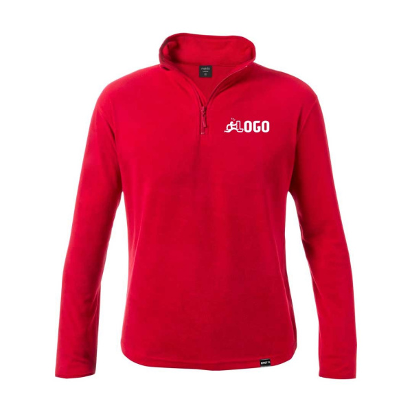 Giacca in micropile RPET con mezza zip e finitura anti-pilling