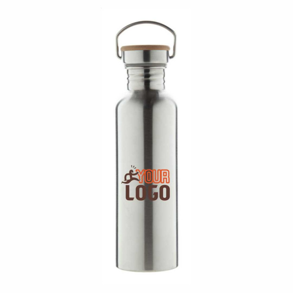 Borraccia ecologica 750 ml in acciaio e bambù
