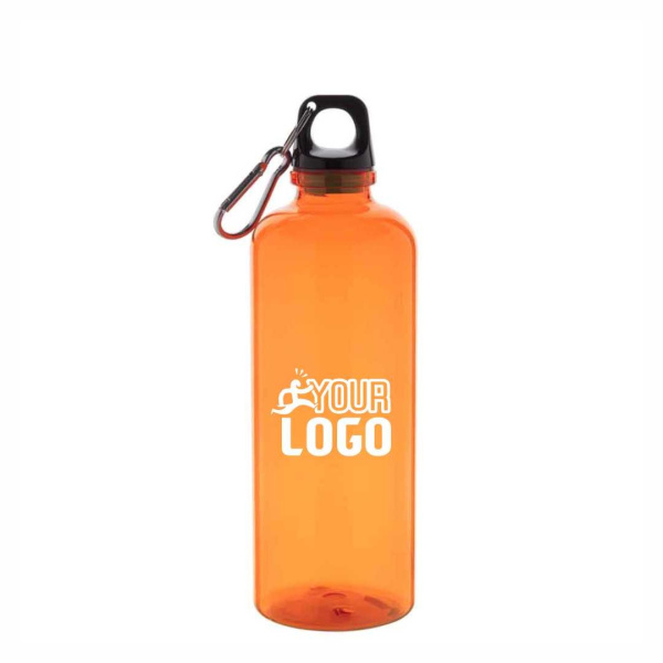 Borraccia 600 ml in RPET colorato con moschettone