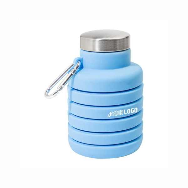Borraccia pieghevole in silicone 500 ml con tappo inox