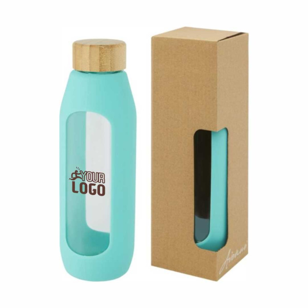 Borraccia in vetro 600 ml con impugnatura in silicone