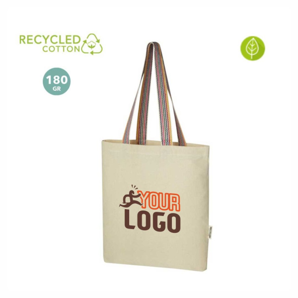 Shopper sostenibile cotone riciclato da 180 gr