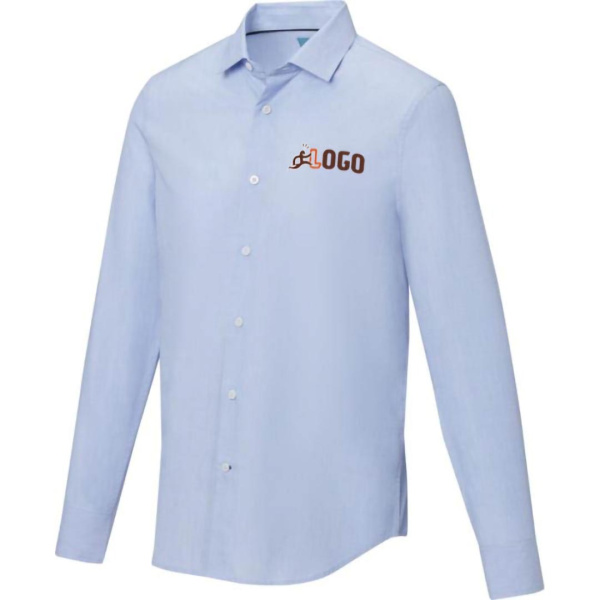 Camicia a maniche lunghe da uomo in tessuto biologico certificato GOTS Cuprite