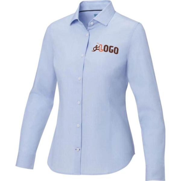 Camicia a maniche lunghe da donna in tessuto biologico certificato GOTS Cuprite