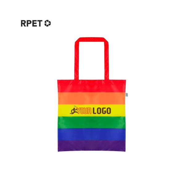 Borsa shopper arcobaleno in Rpet