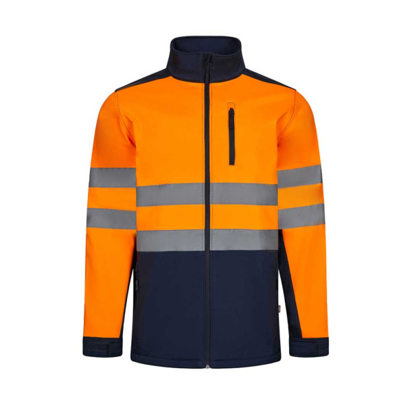 Giacca softshell bicolore con dettagli riflettenti