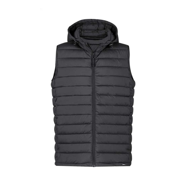 Gilet invernale in RPET con tasche e cappuccio