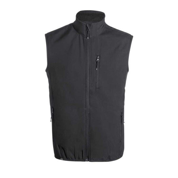 Gilet softshell in RPET traspirante con zip e tasche