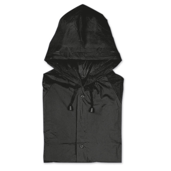 Impermeabile in PVC con cappuccio e bottoni a pressione