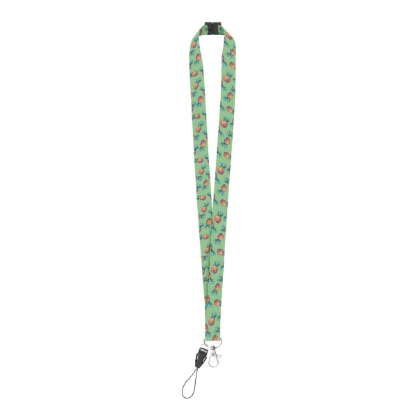Lanyard in poliestere con moschettone, cordoncino per cellulare e fibbia di sicurezza