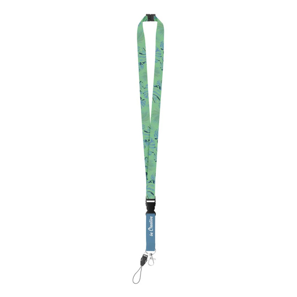 Lanyard in poliestere con moschettone staccabile, cordoncino per cellulare e fibbia di sicurezza