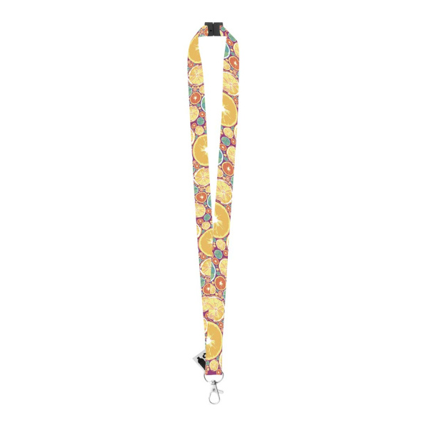 Lanyard in RPET con sgancio di sicurezza e stampa su entrambi i lati