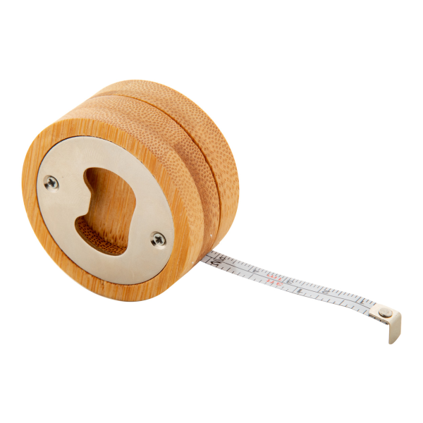 Apribottiglie rotondo in bambù con flessometro 1 m
