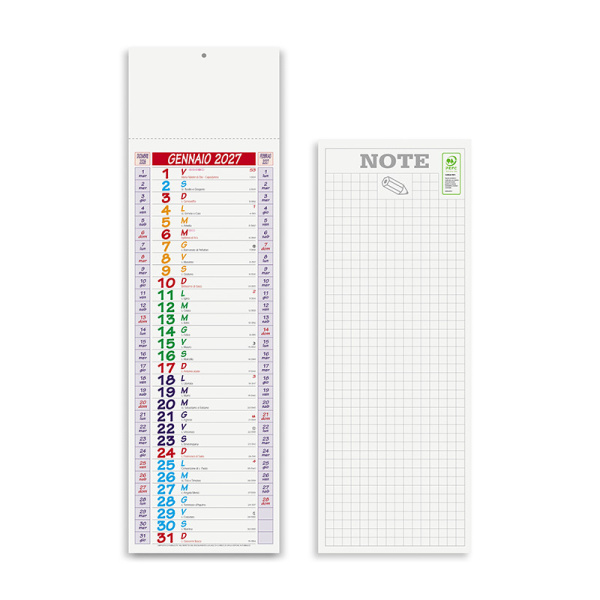 Calendario silhouette multicolor