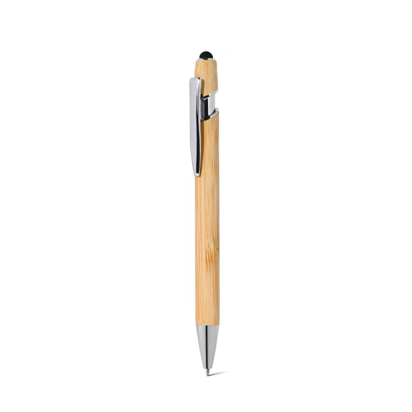 Penna personalizzata in bambù con puntatore touch