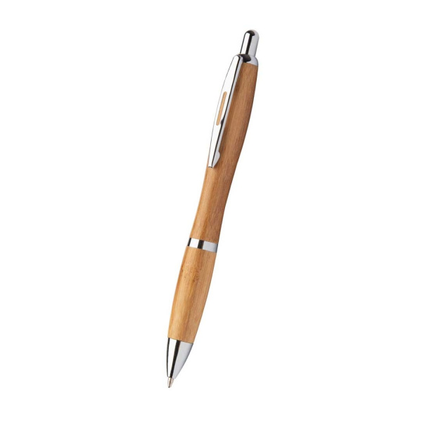 Penna classica in legno con refill blu