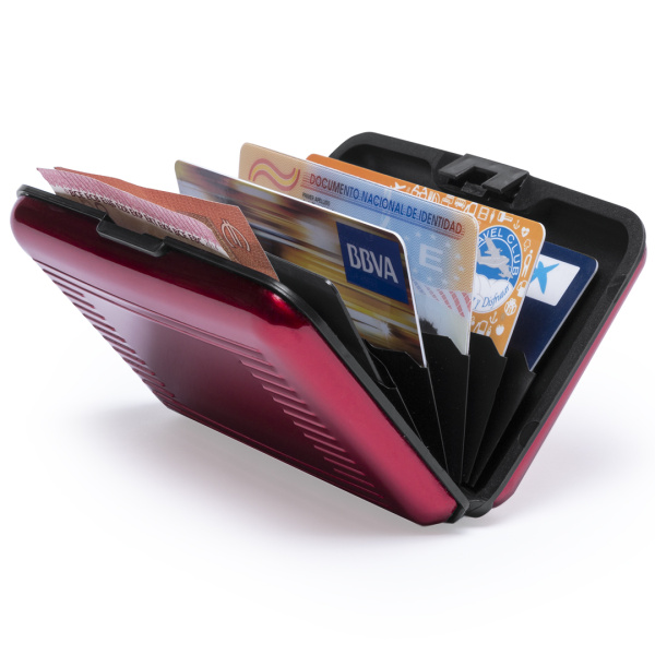 Porta carte di credito in alluminio con protezione rfid