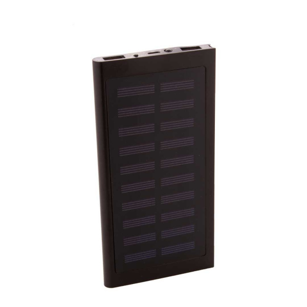 Power bank solare in alluminio riciclato con USB e USB-C