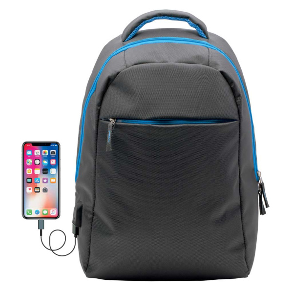 Zaino portacomputer in poliestere con uscita USB