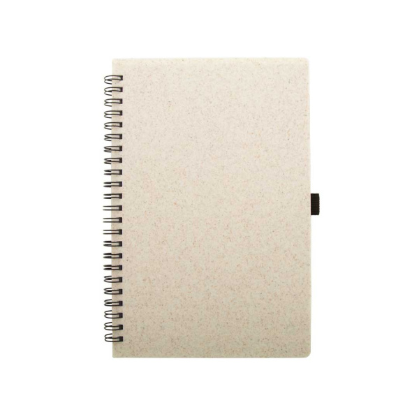 Quaderno a spirale in plastica ecologica di paglia di grano e fogli righe | A5