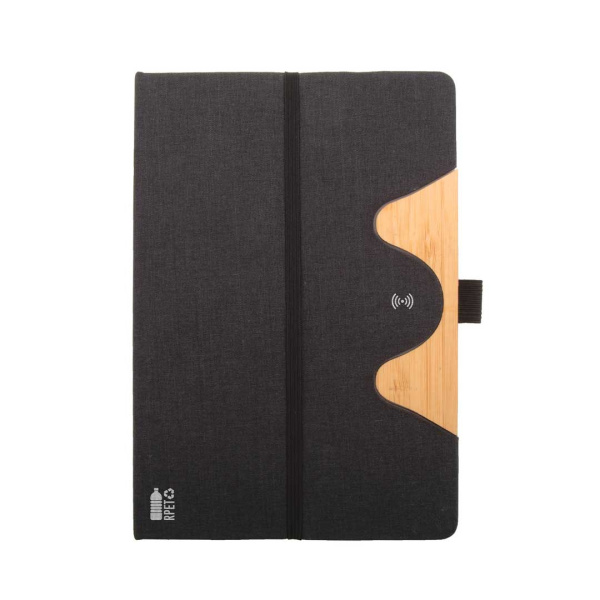 Quaderno in RPET e bambù con caricatore wireless| A5
