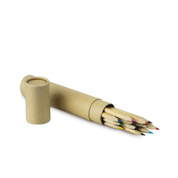 Set di 12 pastelli in astuccio tondo