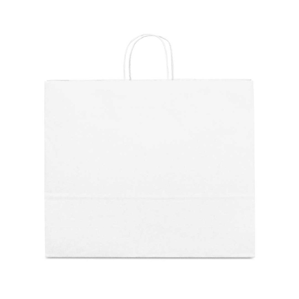 Sacchetto carta kraft 100gr bianca di grande | 40x36x12 cm