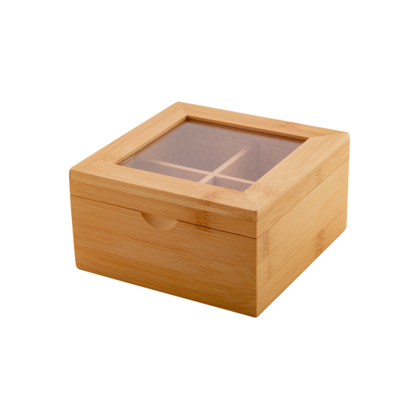 Scatola per il tè in bambù con logo