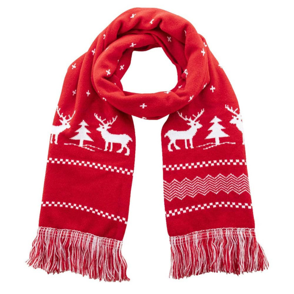 Sciarpa natalizia in acrilico lavorata a maglia