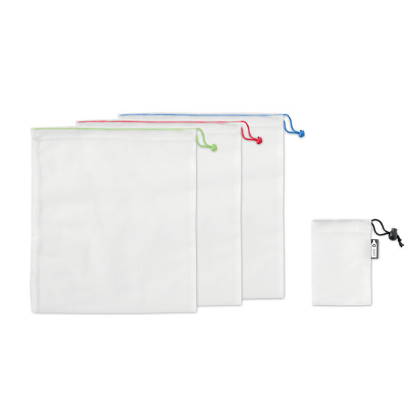 Set 3 sacche a rete RPET riutilizzabili