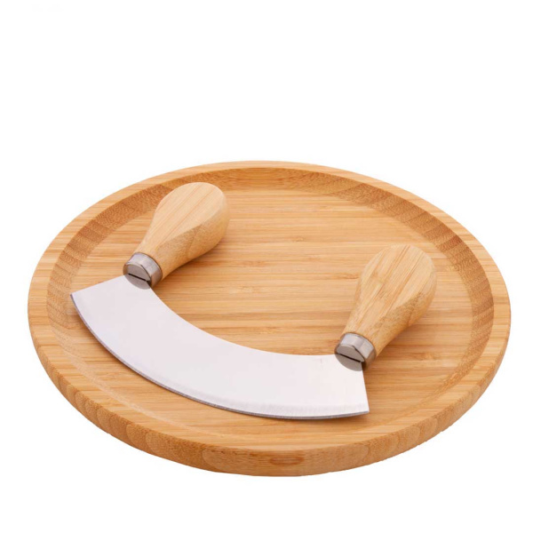 Set composto da mezzaluna con tagliere