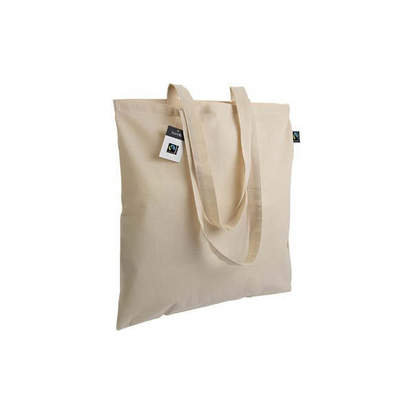 Shopper certificata fairtrade® in cotone, manici lunghi | 140 g