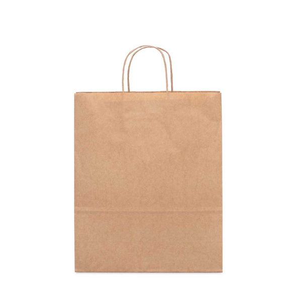 Shopper in carta avana media con manici ritorti | 24x31x9 cm