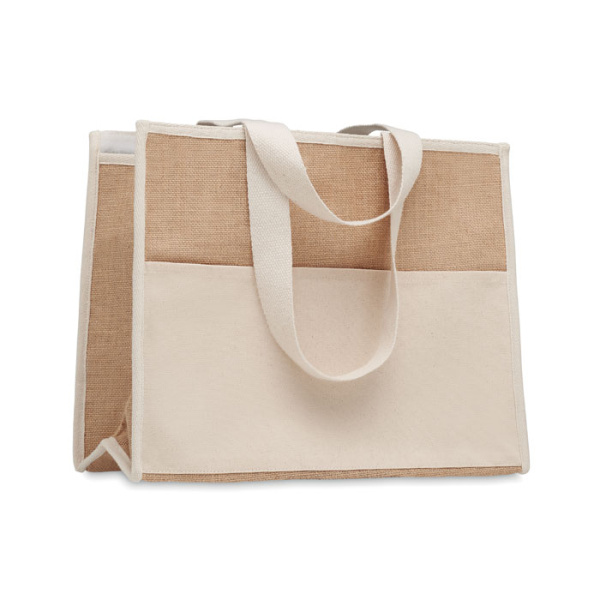 Shopper in iuta con interno termico e tasca frontale